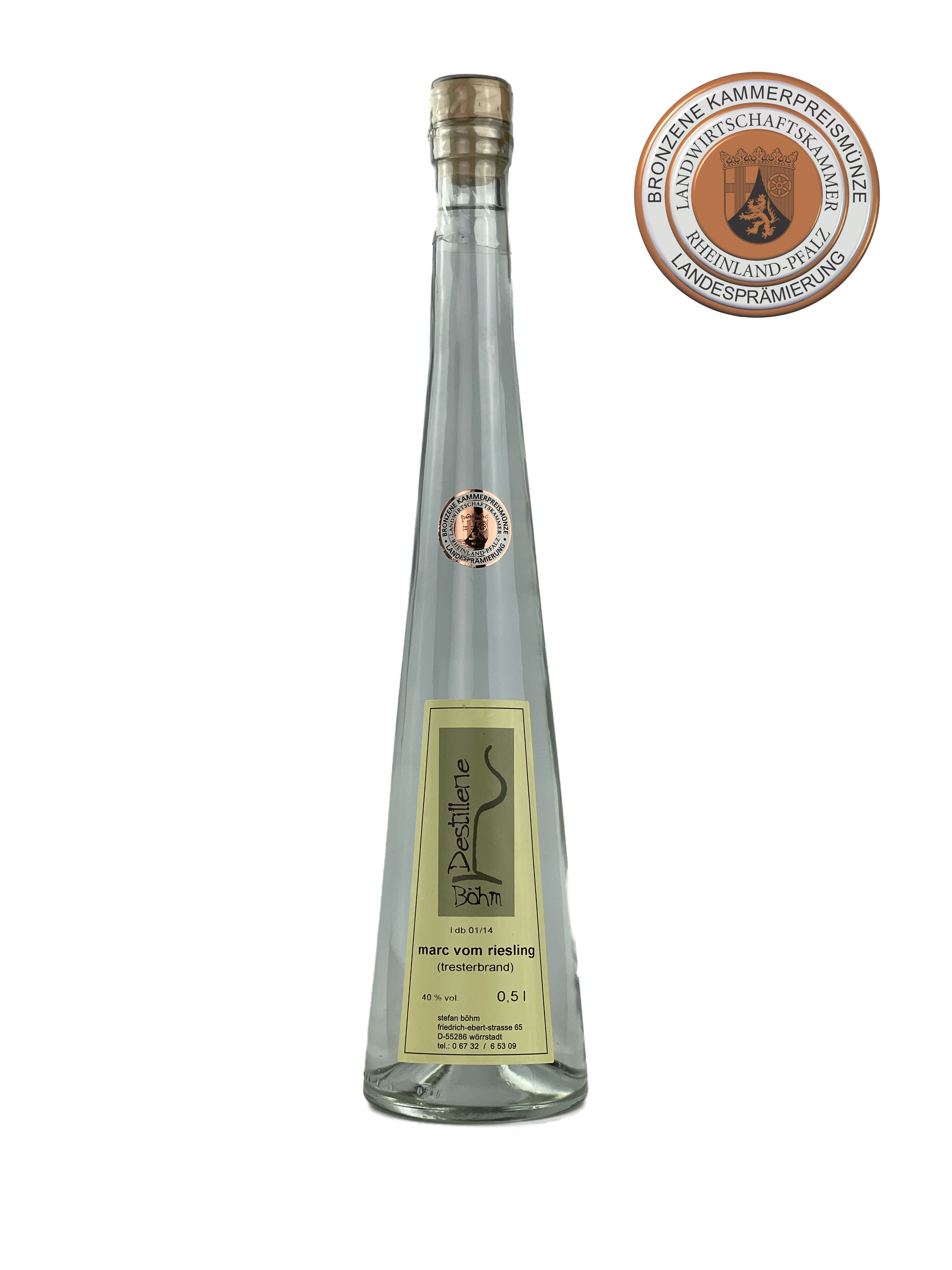 Destillerie Böhm | Riesling Tresterbrand | Edler Winzerbrand | 0,5l
