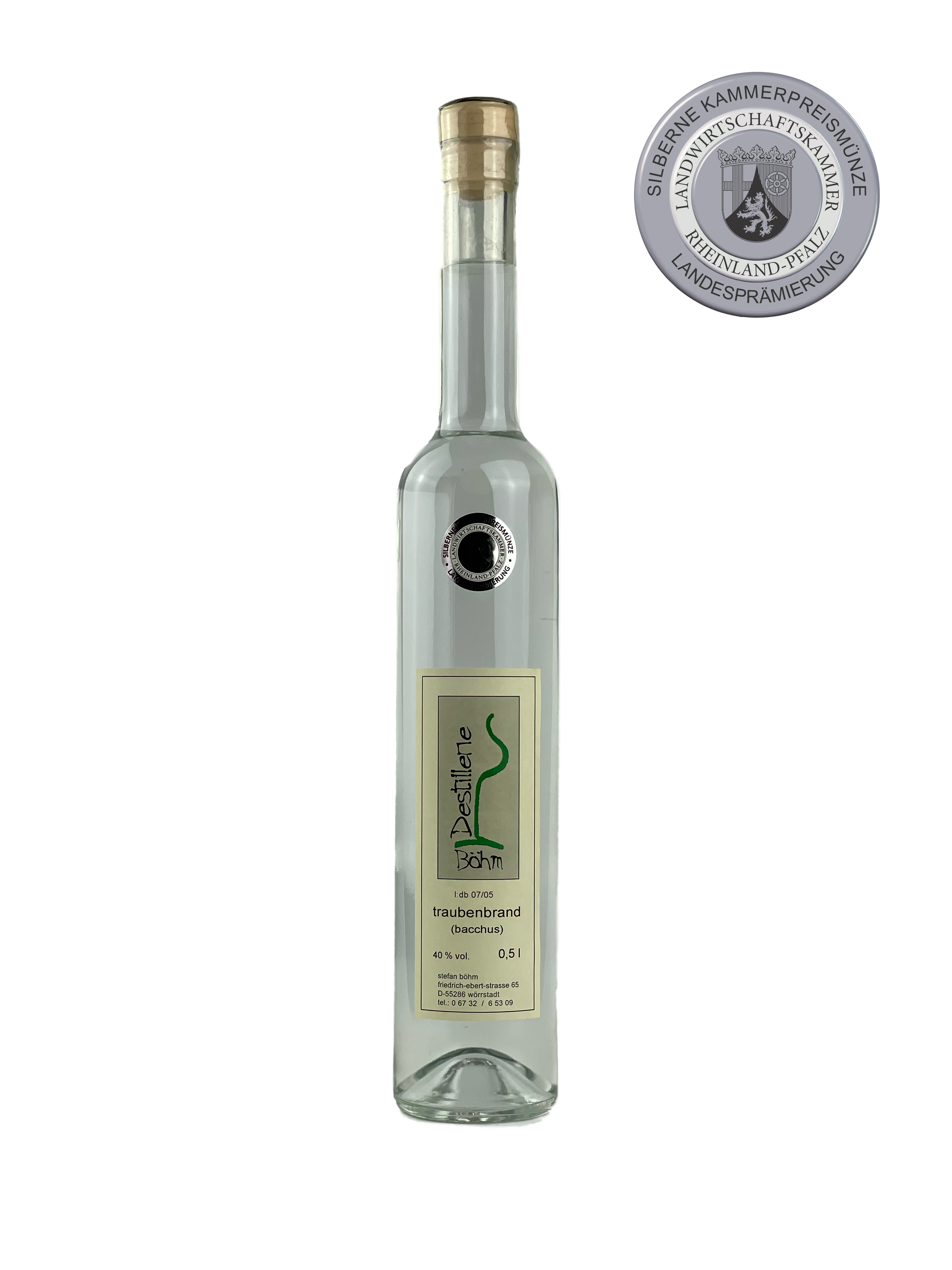 Destillerie Böhm | Bacchus Traubenbrand | Fruchtiger Edelbrand | 0,5l