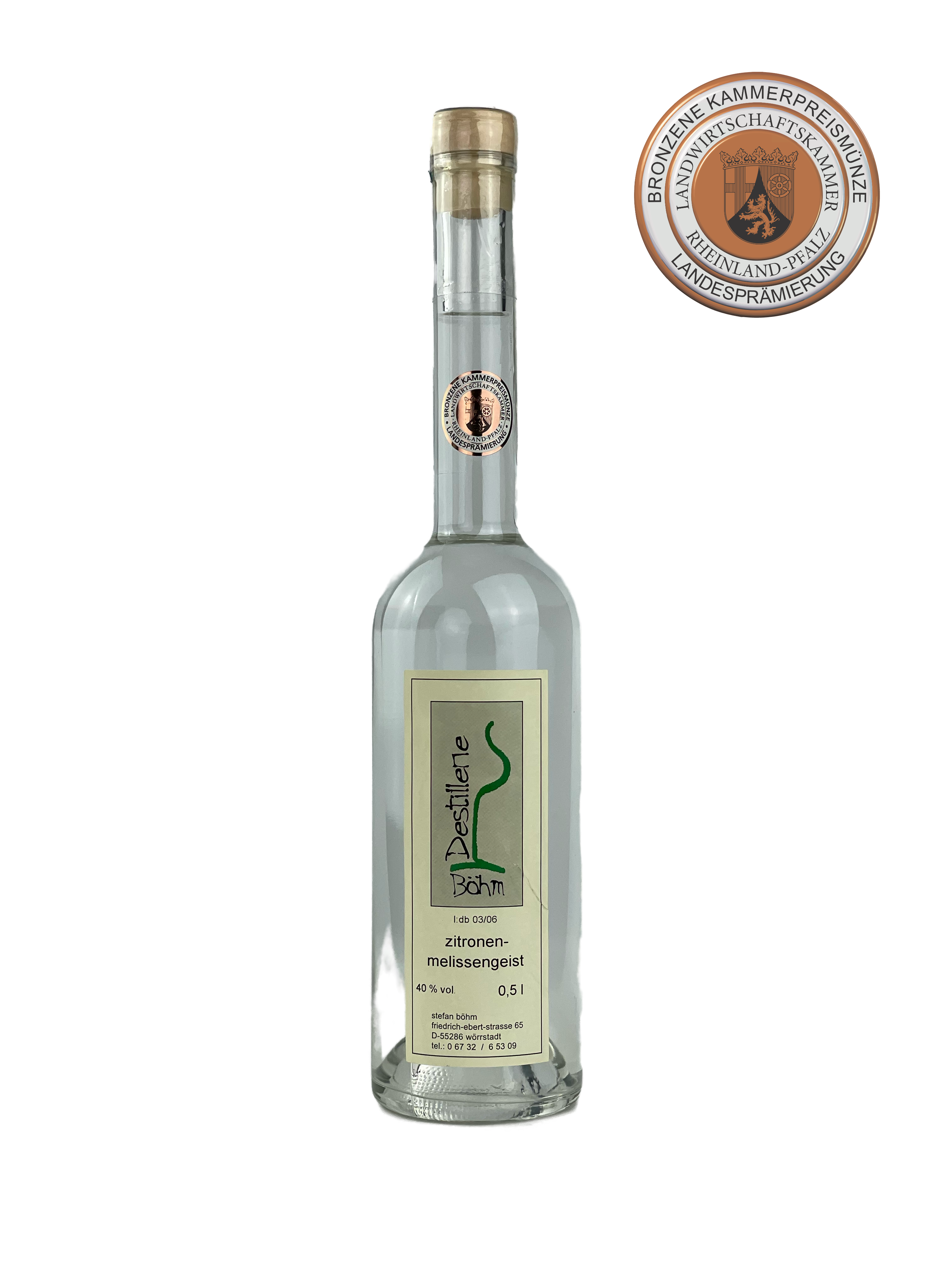 Destillerie Böhm | Zitronenmelissen-Geist | Frischer Kräuter-Edelgeist | 0,5l
